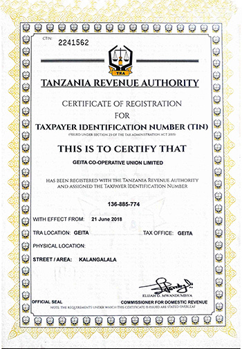Tra Certificate