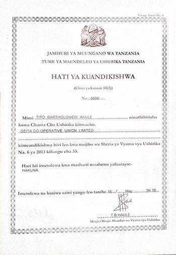 registry Certificate